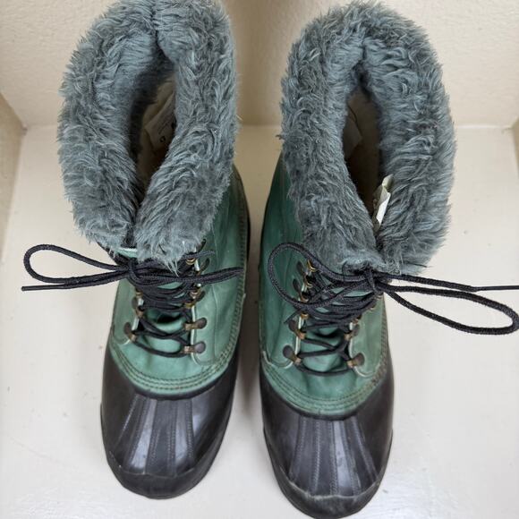 VTG Sorel Dominator Pac Snow Boots Insulated Warm Waterproof Green Men’s Sz 9 main image 8